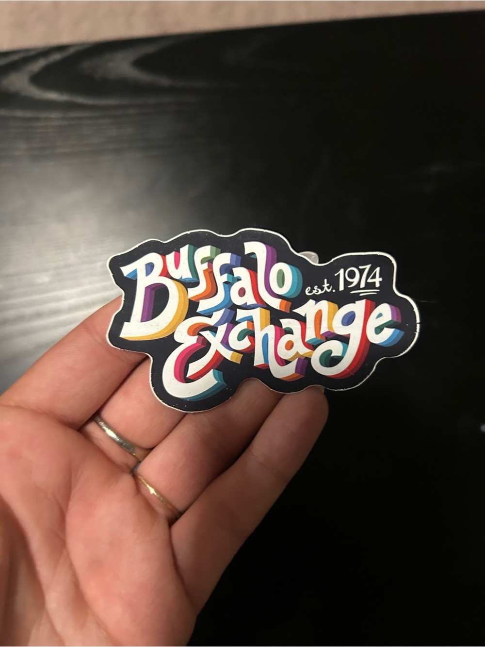 Colorful 'Bussio Exotique' Rainbow Sticker - Multicolor